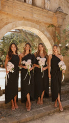 Genevieve Boat Neck Maxi Dress - Black