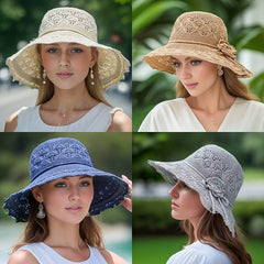 Women’s Wide-Brim Sun Hat – Foldable Elegance with UV Protection