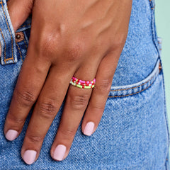 Strawberry Fields Stretch Ring Set of 3
