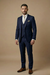 Men’s Three-Piece Wedding Guest Suit – Tailored Slim Fit Jacket, Waistcoat and Trousers for Formal Celebrations