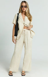 Ace Pants - Linen Look Pant in Oatmeal