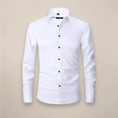 Men’s Long-Sleeved Shirt – Classic Structured Fit with Wrinkle-Free Finish