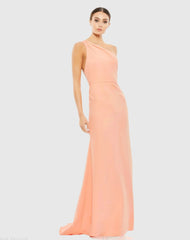 One Shoulder Jersey Mermaid Gown