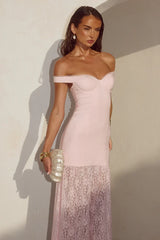 SHAYLA OFF SHOULDER MAXI DRESS - MUSK