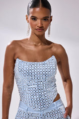 LILA EMBELLISHED SATIN CORSET