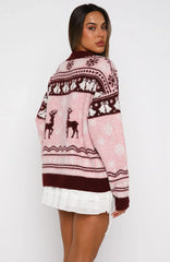 Arctic Fire Knit Sweater Crimson Twist