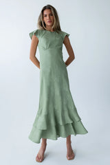 Mateo Floral Maxi Dress in Green