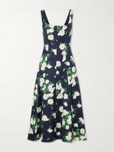 Floral-print faille midi dress
