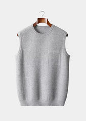 Men’s Crew Neck Vest – Minimalist Sleeveless Layer