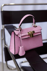Peta And Jain Hedi Gold Lock Handbag Pink