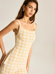 Gingham Print Pants Set