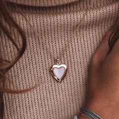 Stone Heart Locket Necklace