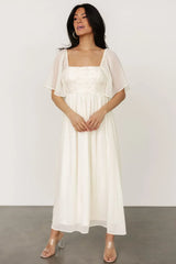 Lilith Applique Midi Dress | Cream