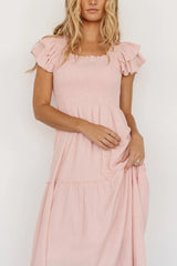 Jacie Smocked Midi Dress | Blush