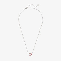 Stone & Enamel Heart Pendant Necklace