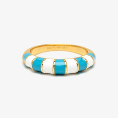 Striped Enamel Gold Ring