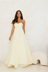 Secluded Grove Strapless Maxi Dress Yellow