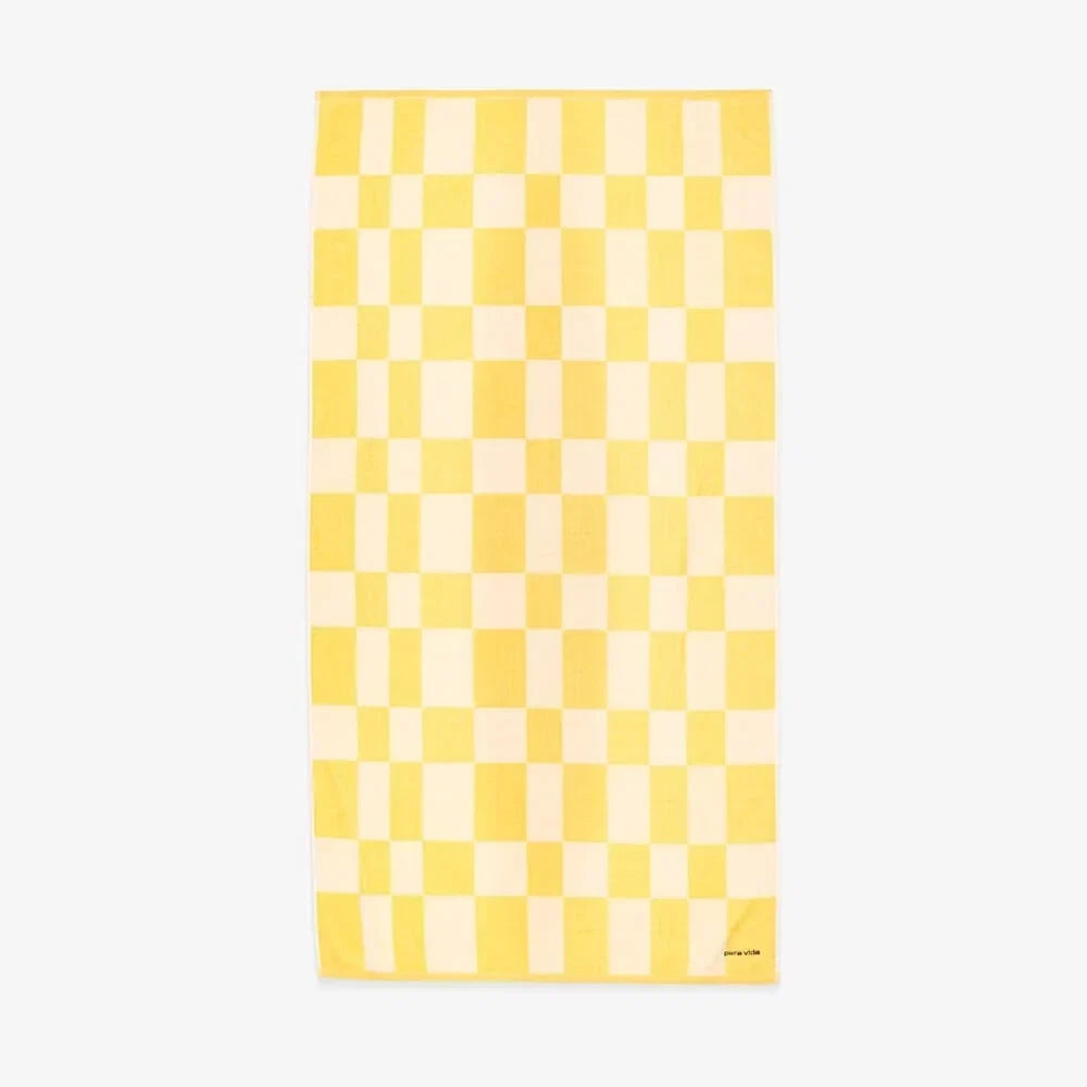 Yellow & White Checkerboard Towel