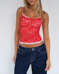 Lots Of Lust Lace Cami Red