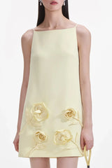 Aarnay Floral Appliqué Mini Dress