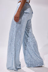 LILA EMBELLISHED SATIN TROUSER